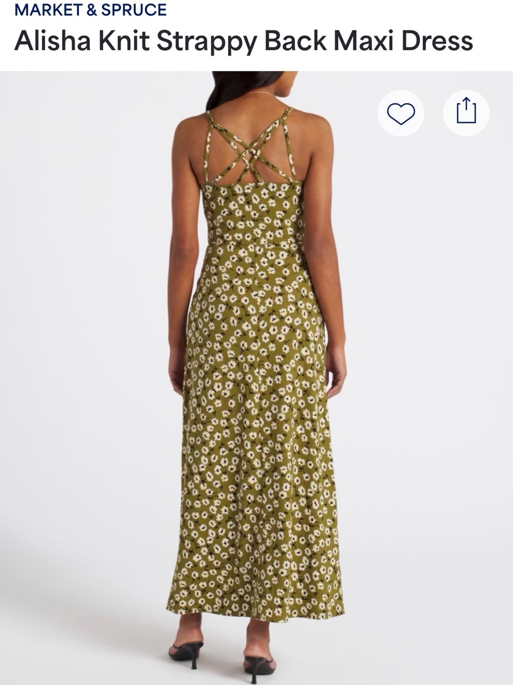 Market & Spruce Olive Green Floral Maxi Dress - Picture 7 of 9